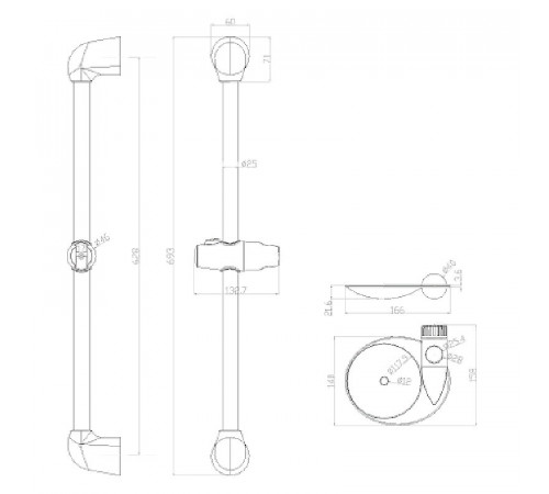 Душевая штанга Lemark LM8065C Хром