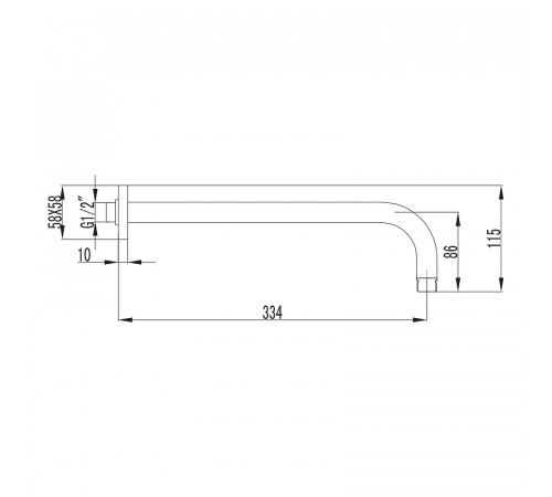 Кронштейн для верхнего душа Lemark LM3787BL Черный