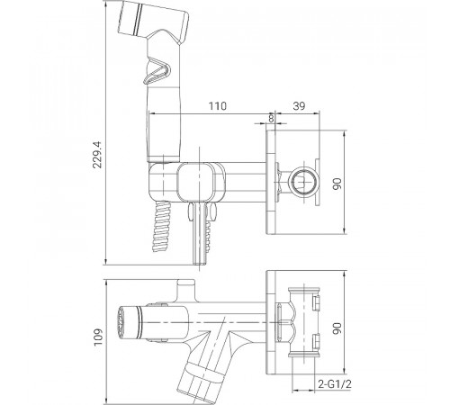 Гигиенический душ со смесителем Lemark Solo LM7165GM Графит