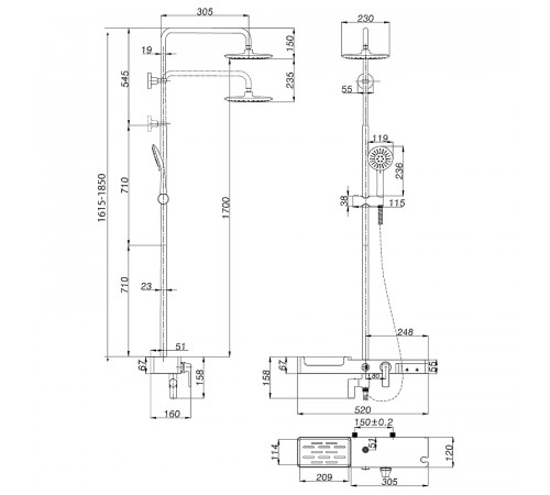 Душевая система Lemark Tropic LM7007C Хром Белый