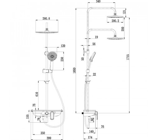 Душевая система Lemark Tropic LM7012C Хром