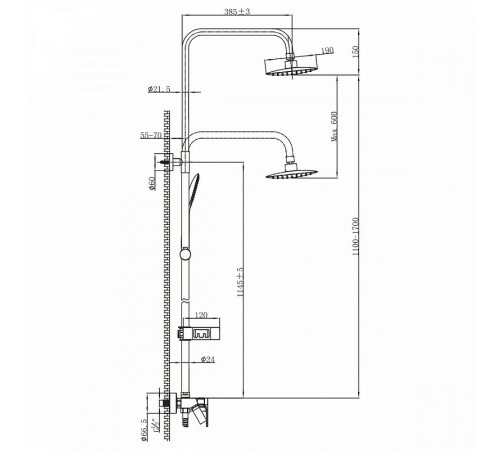 Душевая система Lemark Tropic LM7002BL Черный