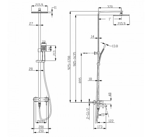 Душевая система Lemark Tropic LM7004C Хром