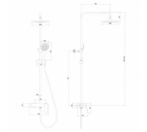 Душевая система Lemark Bronx LM3760BL Черная