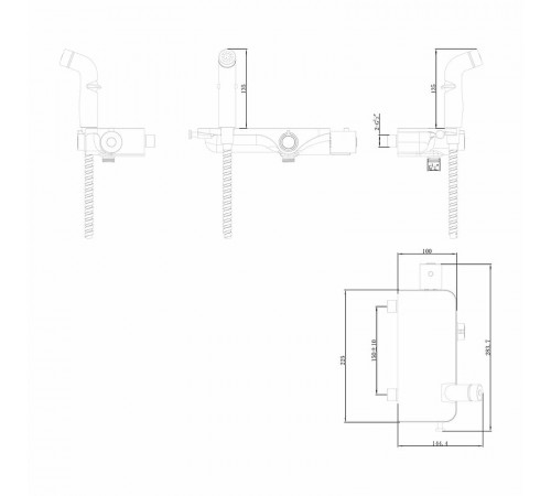 Гигиенический душ со смесителем Lemark Comfort LM7169CW с термостатом Хром