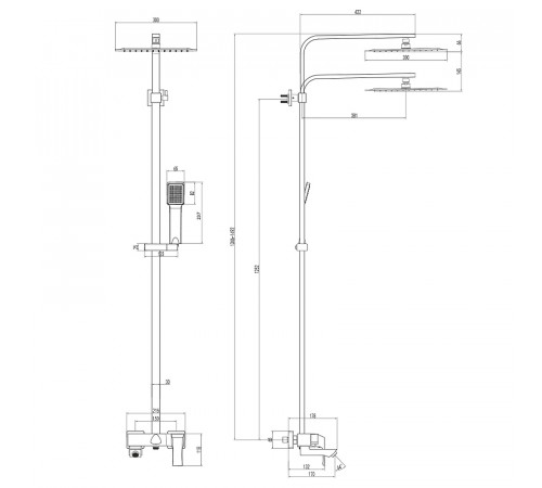 Душевая система Lemark Unit LM4562C Хром