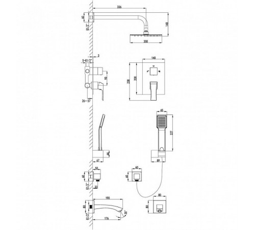 Душевая система Lemark Unit LM4522C Хром