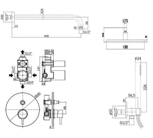 Душевая система Paffoni Light KITLIG015BOKING Белая матовая