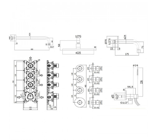 Душевая система Paffoni Modular Box KITMB019CR139 с термостатом Хром