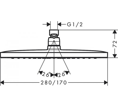 Верхний душ Hansgrohe Croma E 26257000 Хром