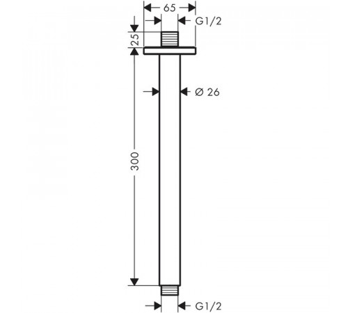 Кронштейн для верхнего душа Hansgrohe Vernis Shape 26407000 Хром