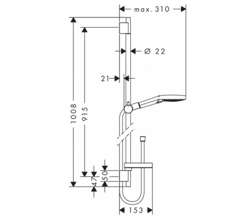 Душевой гарнитур Hansgrohe Raindance Select S 27667000 Хром