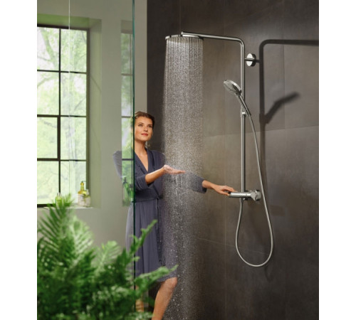 Душевая система Hansgrohe Raindance Select S Showerpipe 27633670 с термостатом Черная матовая