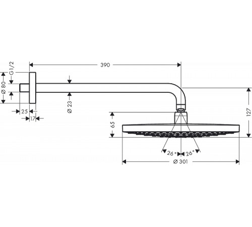 Верхний душ Hansgrohe Raindance Select S 30 27378000 Хром