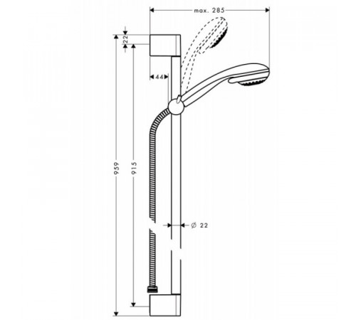 Душевой гарнитур Hansgrohe Crometta 27762000 Хром