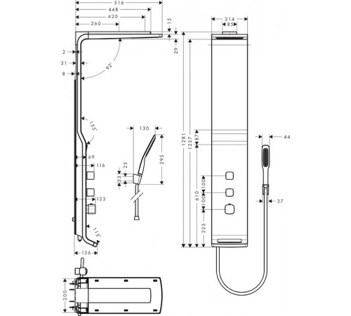 Душевая панель Hansgrohe Raindance 27008400 Белая Хром