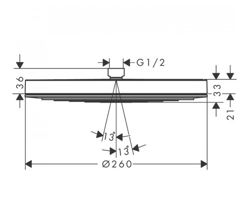 Верхний душ Hansgrohe Pulsify S 260 1jet 24140000 Хром