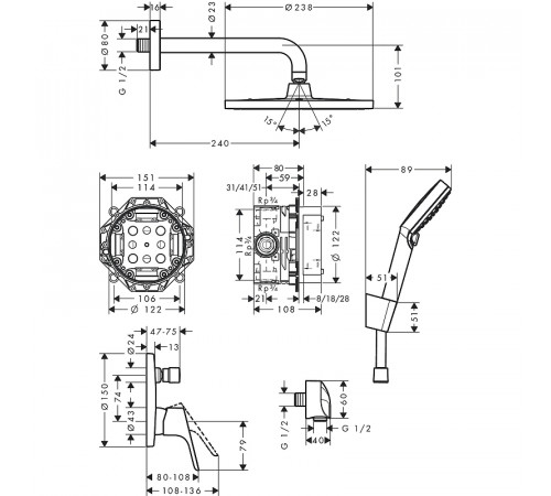 Душевая система Hansgrohe Crometta S 27958000 Хром