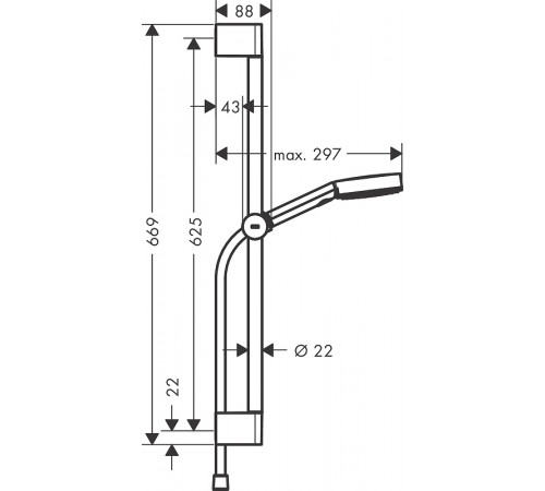 Душевой гарнитур Hansgrohe Pulsify Select Relaxation 24160670 Черный матовый