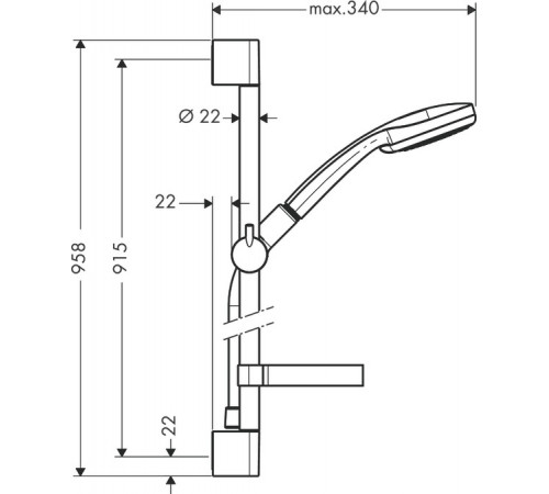 Душевой гарнитур Hansgrohe Croma 27771000 Хром