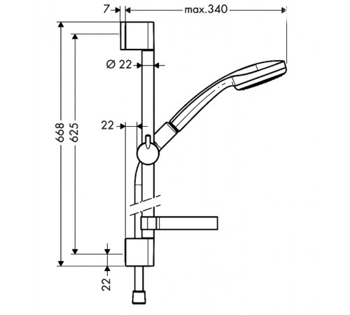 Душевой гарнитур Hansgrohe Croma 27717000 Хром