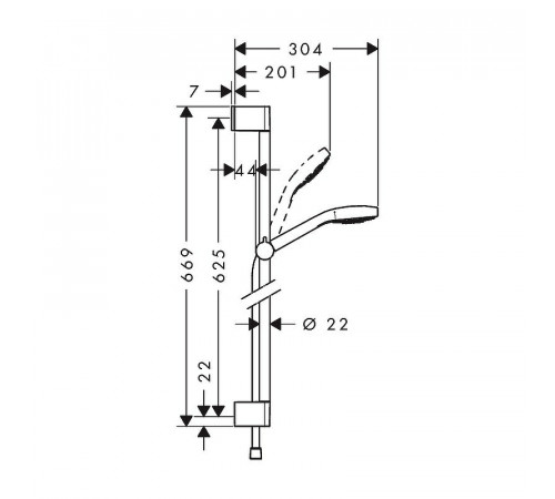 Душевой гарнитур Hansgrohe Croma Select E 26582400 Хром Белый