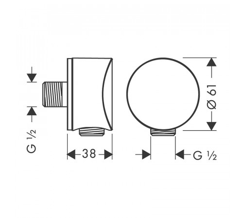 Шланговое подключение Hansgrohe Fixfit 26453670 Черное матовое