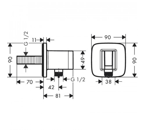 Шланговое подключение Hansgrohe FixFit Porter Q 26887670 Черное матовое