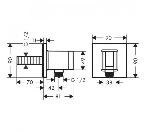 Шланговое подключение Hansgrohe FixFit Porter E 26889670 Черное матовое