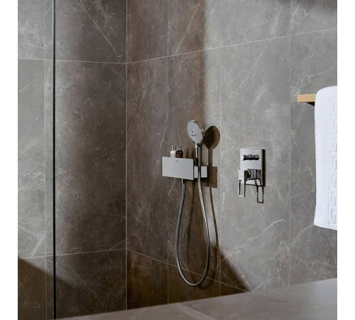 Шланговое подсоединение Hansgrohe Fixfit Porter 26456000 с держателем и полкой Хром