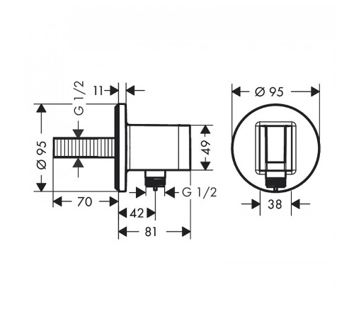 Шланговое подключение Hansgrohe FixFit S 26888670 Черное матовое