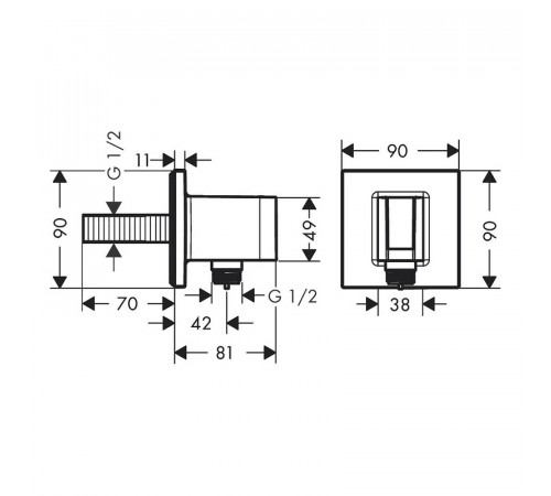 Шланговое подключение Hansgrohe FixFit E 26889000 Хром