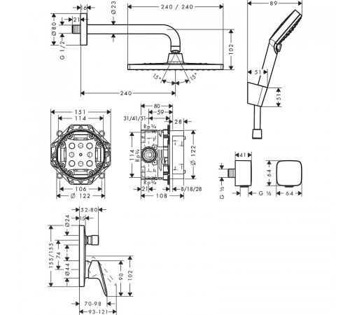 Душевая система Hansgrohe Crometta E 27957000 Хром