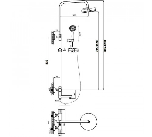 Душевая система Agger Thermo A2461100 Хром