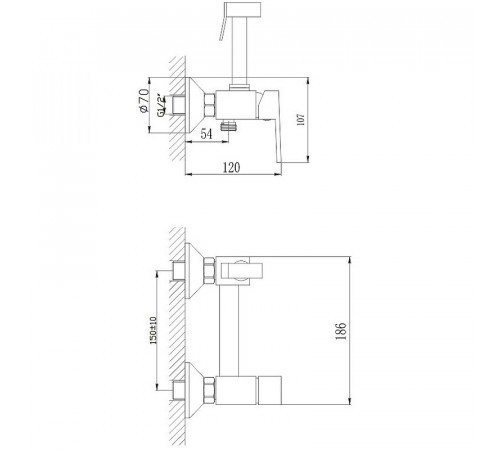 Гигиенический душ со смесителем Haiba HB5513-4 Бронза