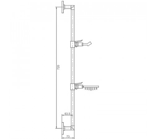 Душевая штанга Haiba HB8008 Хром