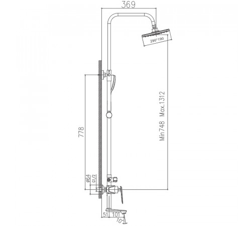 Душевая система Haiba HB24548-8 Белый Хром