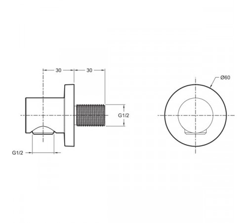 Шланговое подключение Jacob Delafon Modulo E8465-CP Хром