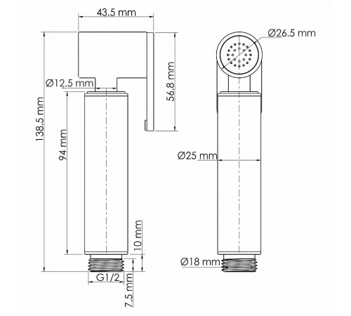 Гигиенический душ WasserKRAFT A232 Белый матовый