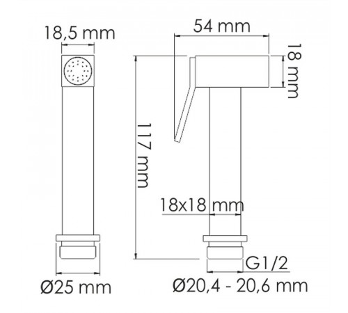 Гигиенический душ со смесителем WasserKRAFT А71097 Золото