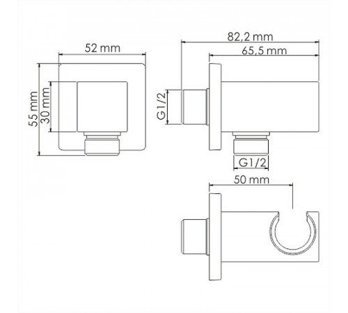 Гигиенический душ со смесителем WasserKRAFT A08657 Никель