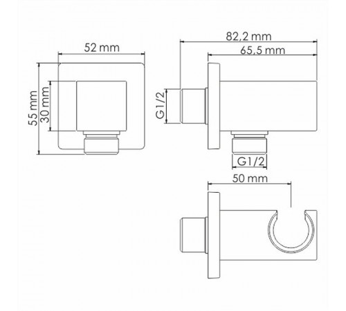 Гигиенический душ со смесителем WasserKRAFT А66096 Черный глянец