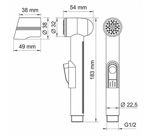 Гигиенический душ со смесителем WasserKRAFT А85056 Белый матовый