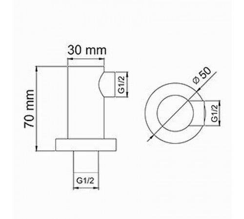 Шланговое подключение WasserKRAFT A102 Хром матовый