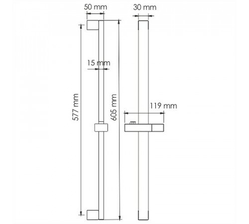 Душевая штанга WasserKRAFT A123 Хром