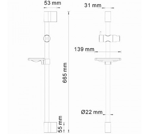 Душевая штанга WasserKRAFT A063 Хром