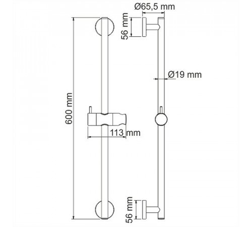 Душевая штанга WasserKRAFT A122 Хром