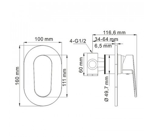 Душевая система WasserKRAFT A12028 Хром