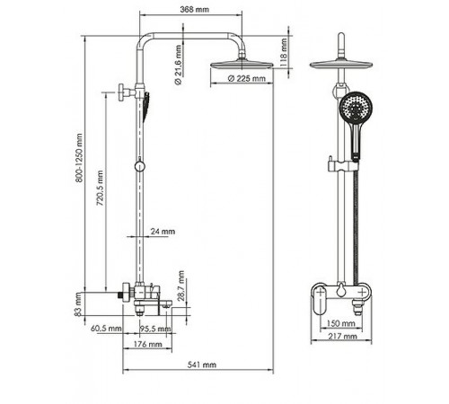 Душевая система WasserKRAFT Mindel A18501 Белая матовая