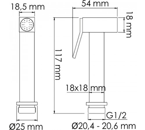 Гигиенический душ со смесителем WasserKRAFT Alme A15157 Хром